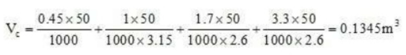 concrete calculation formula