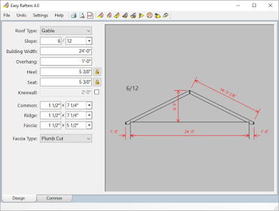 Easy Rafters 4.0 is ideal for calculating & cutting roof rafters
